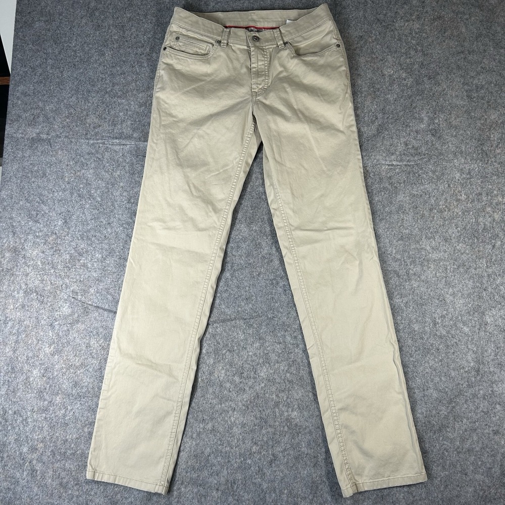 Hiltl Cotton Blend 5 Pocket Jean Cut Pants Size 32x34 US Seth In Solid Beige